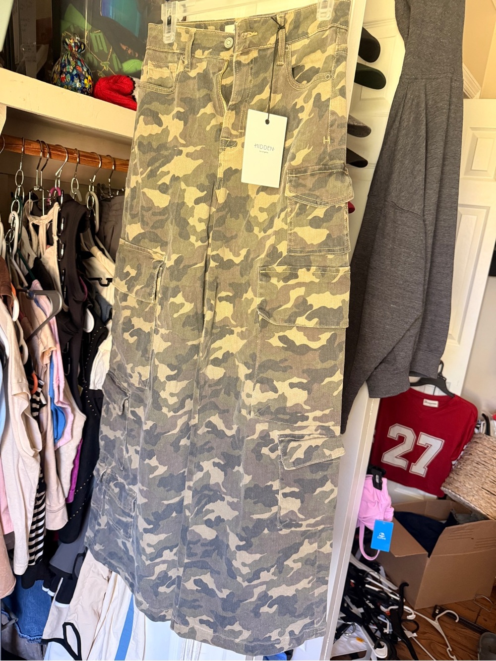 Women’s Camouflage Cargo Trousers - Olive Camo